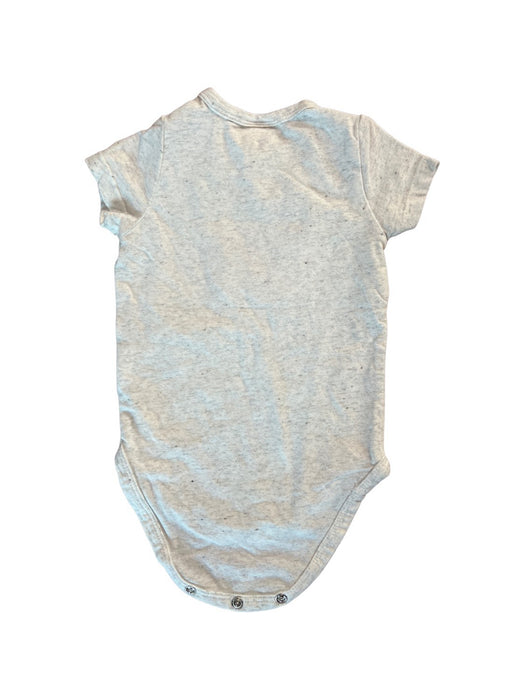 A Grey Short Sleeve Bodysuits from Seed in size 0-3M for girl. (Back View)