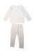 A Ivory Pyjama Sets from Jamie Kay in size 3T for girl. (Back View)