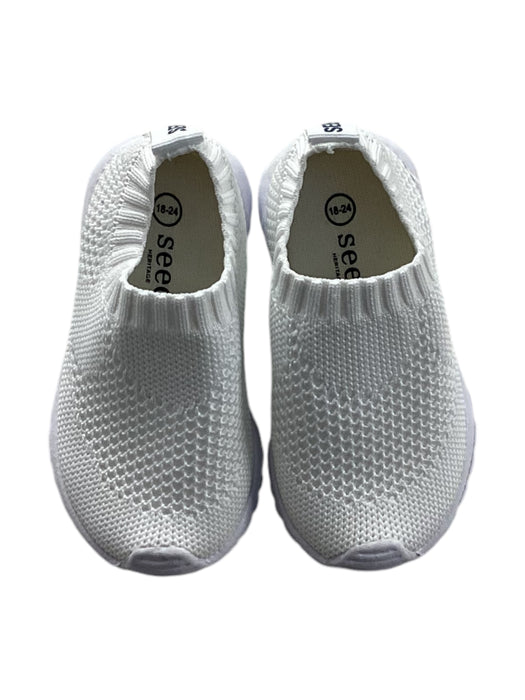 A White Slip Ons from Seed in size 18-24M for neutral. (Back View)