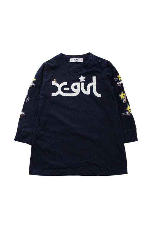 A Navy Long Sleeve Tops from X-girl in size 18-24M for girl. (Front View)