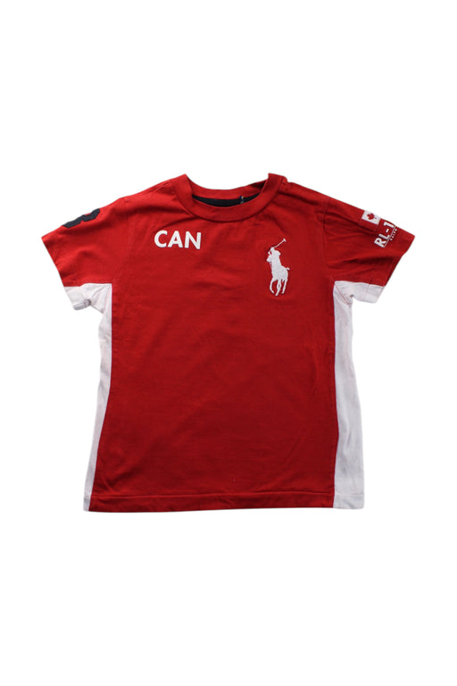 A Red Short Sleeve T Shirts from Polo Ralph Lauren in size 4T for boy. (Front View)