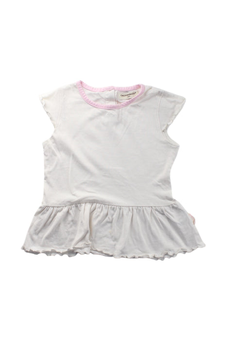 A White Sleeveless Tops from Chickeeduck in size 5T for girl. (Front View)