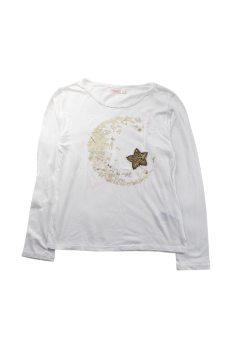 A White Long Sleeve Tops from Billieblush in size 10Y for girl. (Front View)