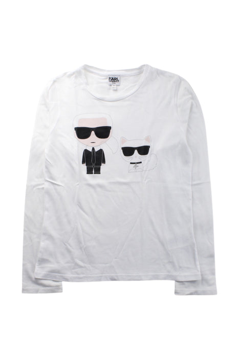 A White Long Sleeve T Shirts from Karl Lagerfeld in size 12Y for neutral. (Front View)