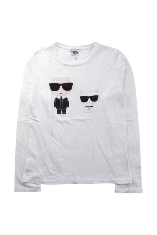 A White Long Sleeve T Shirts from Karl Lagerfeld in size 12Y for neutral. (Front View)