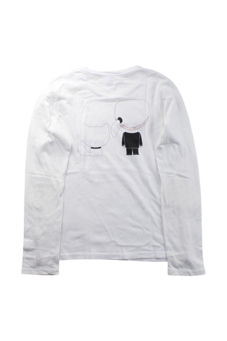 A White Long Sleeve T Shirts from Karl Lagerfeld in size 12Y for neutral. (Back View)