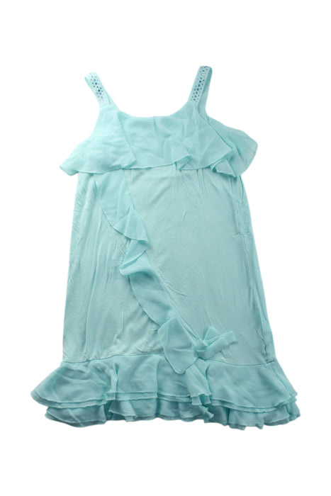 A Blue Sleeveless Dresses from iDO in size 10Y for girl. (Front View)