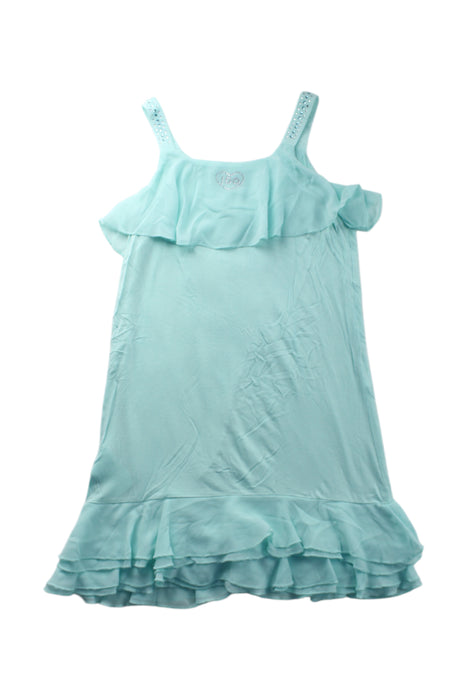 A Blue Sleeveless Dresses from iDO in size 10Y for girl. (Back View)