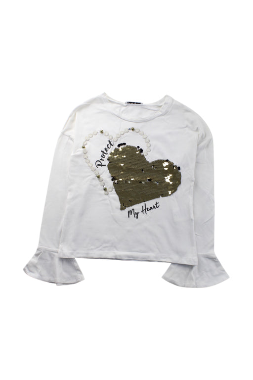 A White Long Sleeve Tops from Elsy in size 8Y for girl. (Front View)