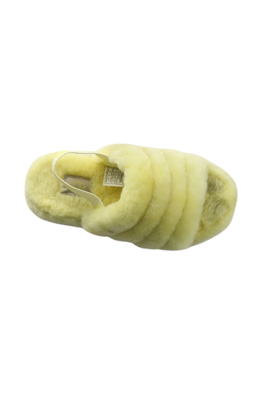 A Yellow Slippers from UGG in size 7Y for neutral. (Front View)