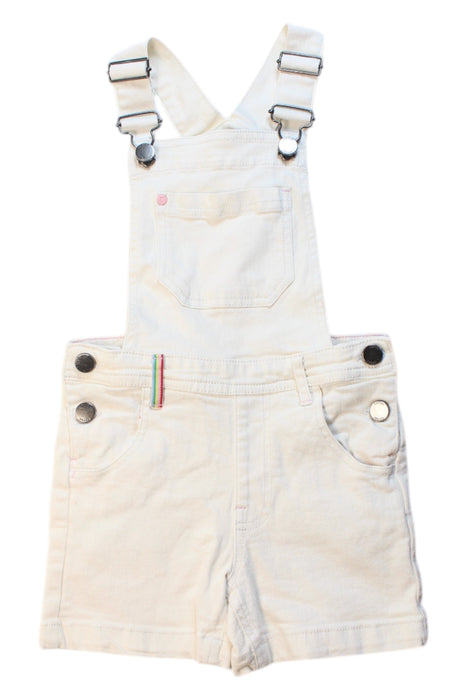 A White Overall Shorts from Joules in size 6T for girl. (Front View)