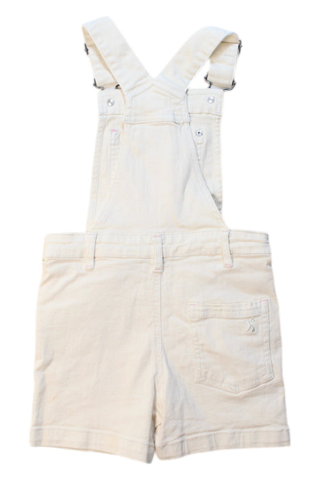 A White Overall Shorts from Joules in size 6T for girl. (Back View)