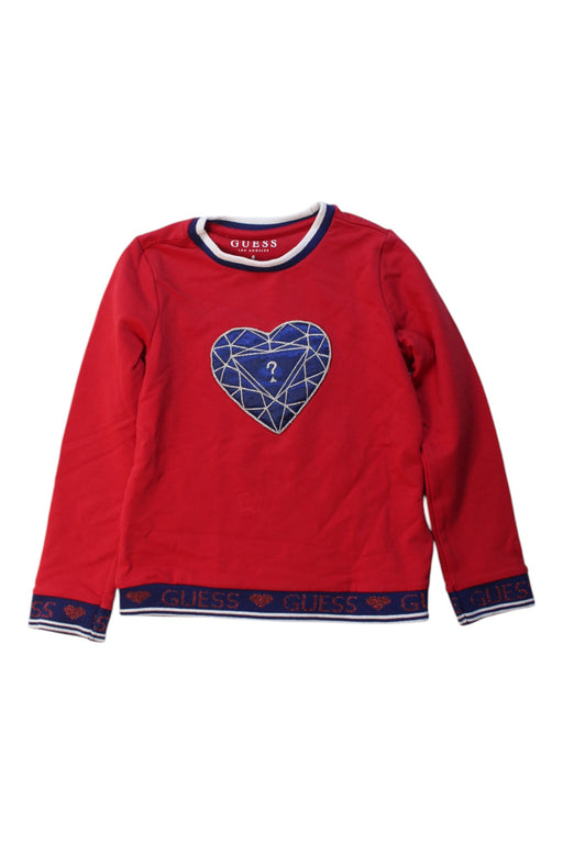 A Red Long Sleeve Tops from Guess in size 6T for girl. (Front View)