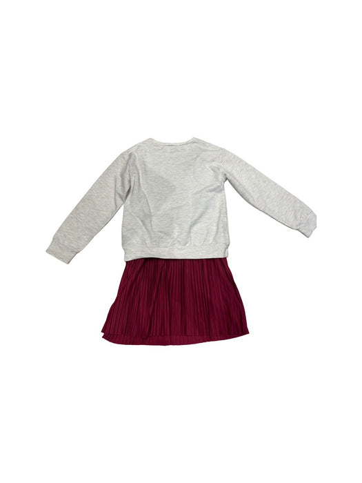 A Grey Long Sleeve Dresses from Mayoral in size 6T for girl. (Back View)