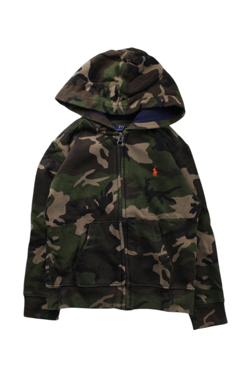 A Green Hooded Sweatshirts from Polo Ralph Lauren in size 5T for boy. (Front View)