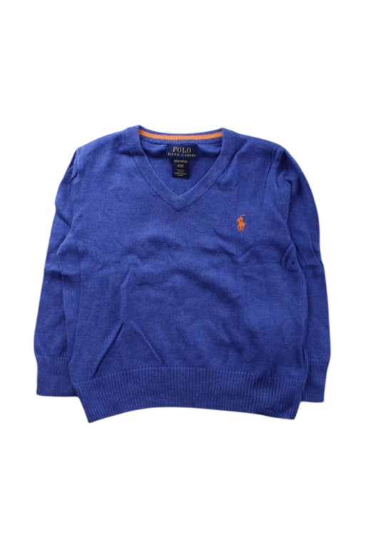 A Blue Knit Sweaters from Polo Ralph Lauren in size 3T for boy. (Front View)