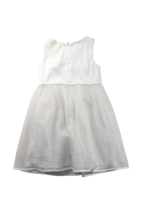 A White Sleeveless Dresses from Momonittu in size 6T for girl. (Back View)