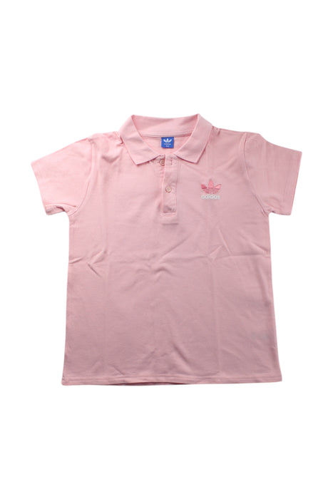 A Pink Short Sleeve Polos from Adidas in size 12Y for neutral. (Front View)