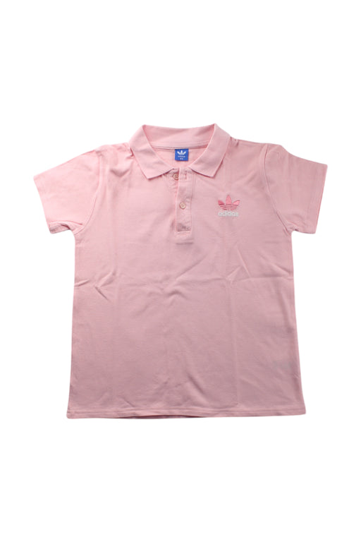 A Pink Short Sleeve Polos from Adidas in size 12Y for neutral. (Front View)