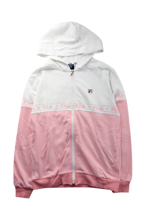 A Pink Zippered Sweatshirts from Fila in size 12Y for neutral. (Front View)