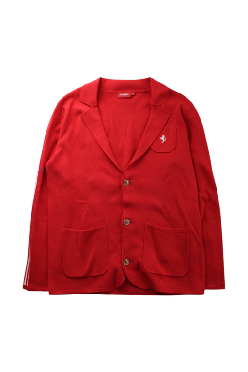 A Red Blazers from Ferrari in size 12Y for boy. (Front View)