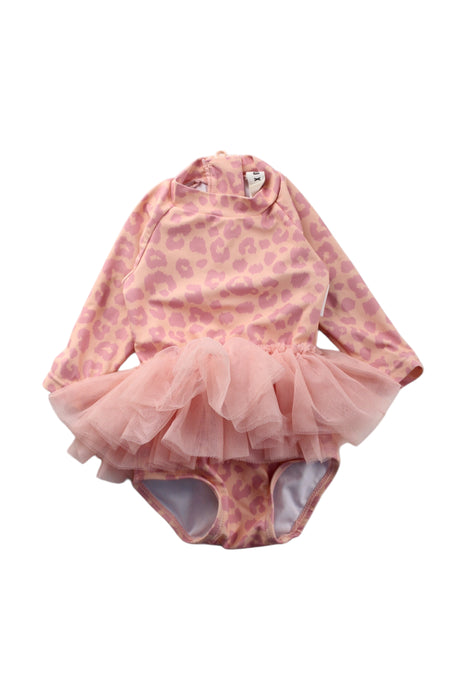 A Pink Rash Guards from Hux in size 3-6M for girl. (Front View)