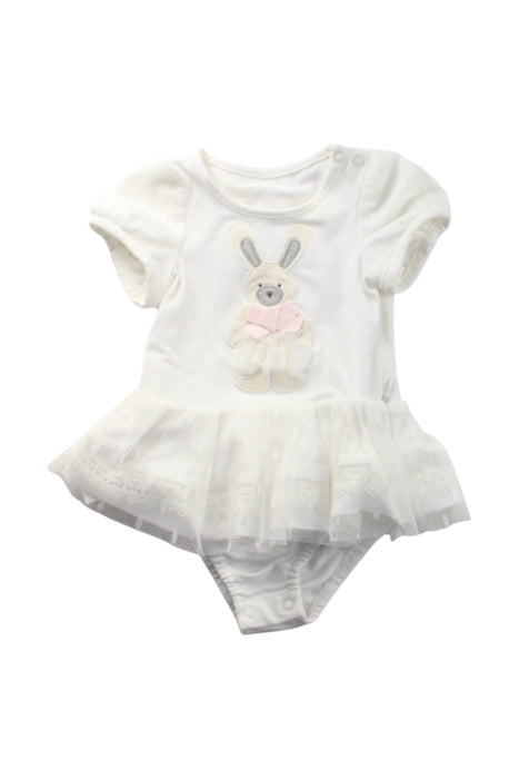 A White Short Sleeve Bodysuits from Nicholas & Bears in size 0-3M for girl. (Front View)