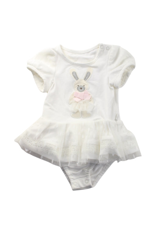A White Short Sleeve Bodysuits from Nicholas & Bears in size 0-3M for girl. (Front View)