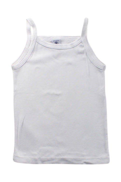 A White Sleeveless Tops from Petit Bateau in size 4T for girl. (Front View)