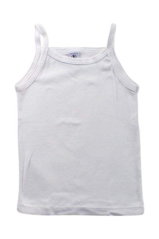 A White Sleeveless Tops from Petit Bateau in size 4T for girl. (Front View)