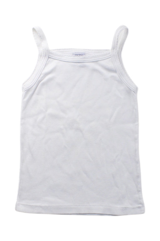 A White Sleeveless Tops from Petit Bateau in size 4T for neutral. (Front View)