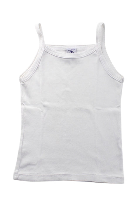 A White Sleeveless Tops from Petit Bateau in size 4T for neutral. (Front View)