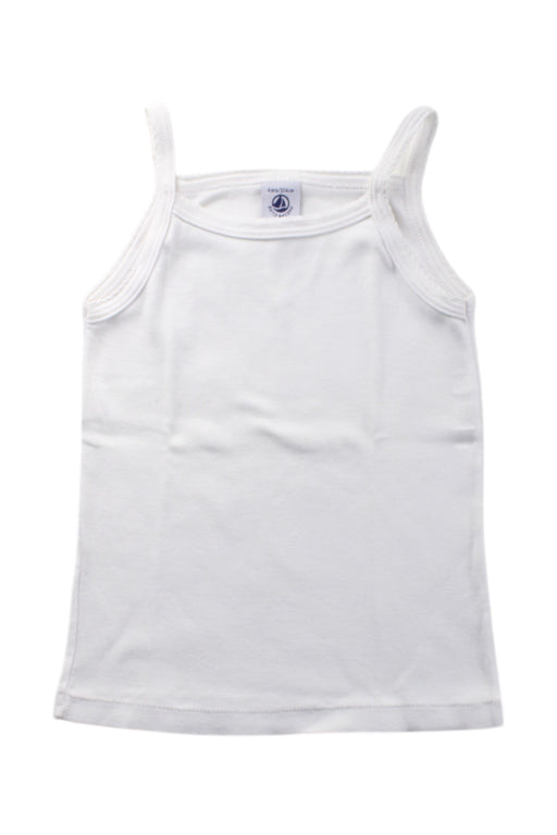 A White Sleeveless Tops from Petit Bateau in size 4T for neutral. (Front View)