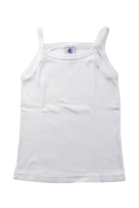 A White Sleeveless Tops from Petit Bateau in size 4T for neutral. (Front View)