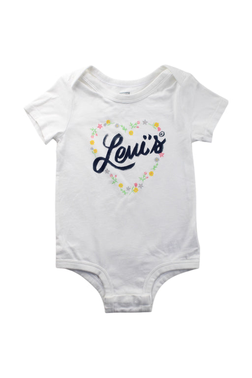 A White Short Sleeve Bodysuits from Levi's in size 2T for neutral. (Front View)