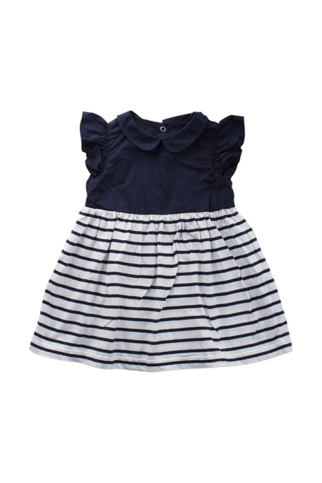 A Navy Sleeveless Dresses from Jacadi in size 12-18M for girl. (Front View)