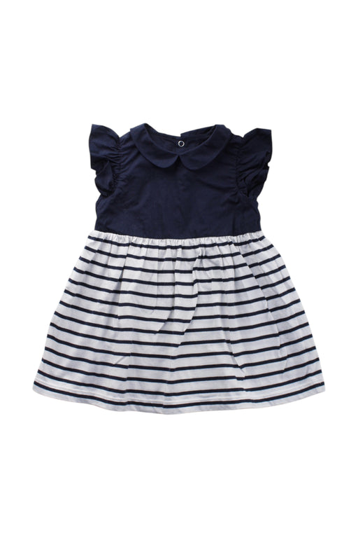 A Navy Sleeveless Dresses from Jacadi in size 12-18M for girl. (Front View)