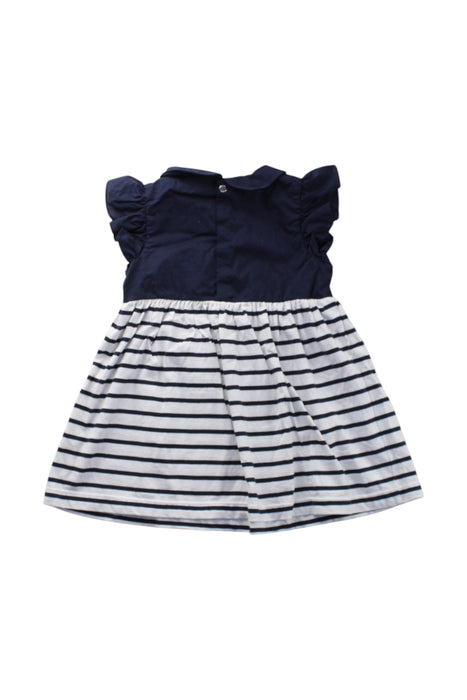 A Navy Sleeveless Dresses from Jacadi in size 12-18M for girl. (Back View)