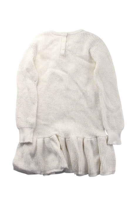 A Ivory Long Sleeve Dresses from Seed in size 5T for girl. (Back View)
