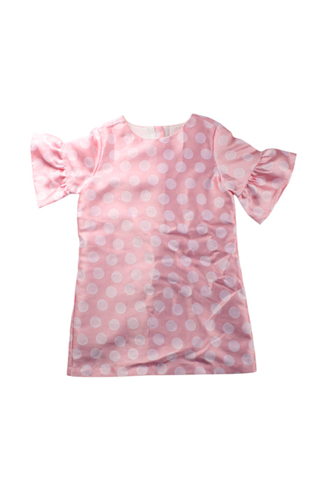 A Pink Short Sleeve Dresses from Seed in size 5T for girl. (Front View)