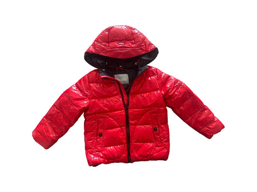 A Red Puffer/Quilted Jackets from Herno in size 4T for neutral. (Front View)