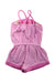 A Pink Sleeveless Rompers from Kate Mack in size 5T for girl. (Back View)