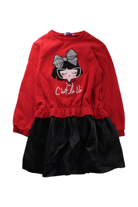 A Red Long Sleeve Dresses from Mayoral in size 7Y for girl. (Front View)