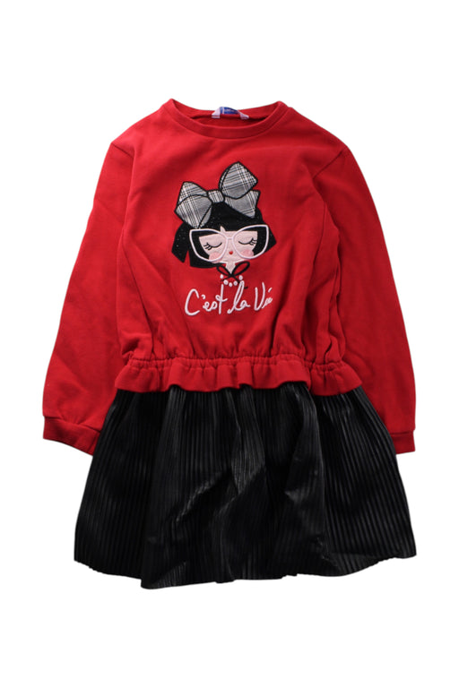 A Red Long Sleeve Dresses from Mayoral in size 7Y for girl. (Front View)