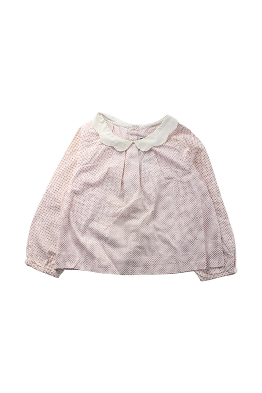 A Pink Long Sleeve Tops from Jacadi in size 2T for girl. (Front View)
