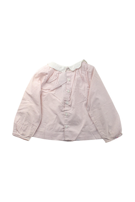 A Pink Long Sleeve Tops from Jacadi in size 2T for girl. (Back View)