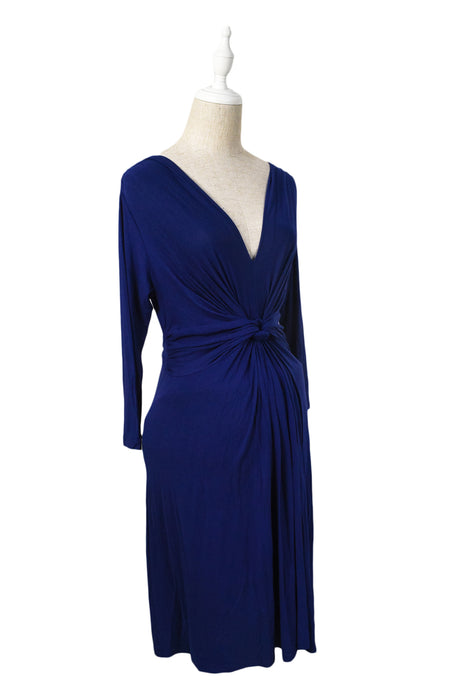 A Blue Long Sleeve Dresses from Seraphine in size S for maternity. (Front View)