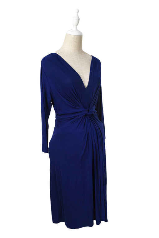 A Blue Long Sleeve Dresses from Seraphine in size S for maternity. (Front View)