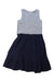 A Navy Sleeveless Dresses from Seed in size 7Y for girl. (Back View)