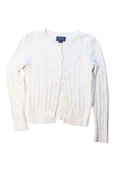 A White Cardigans from Polo Ralph Lauren in size 6T for girl. (Front View)